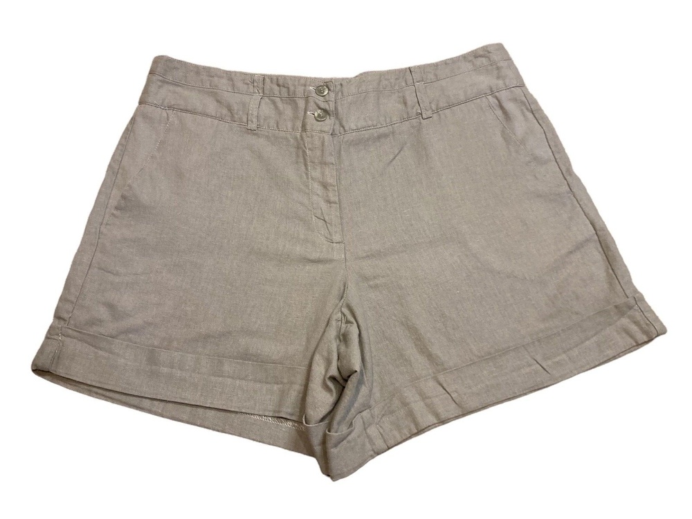 Y2K women's high rise mom shorts size 14 W gray light weight shorty beachy